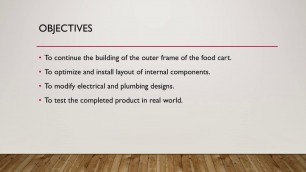 'Dinesh Daniel - Preliminary Presentation 2020 - Design, Fabrication and Testing of a Food-Cart'