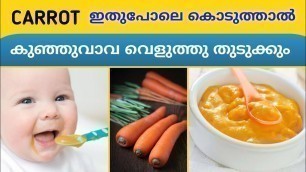 'Carrot for babies benefits Malayalam ✅ കുഞ്ഞുങ്ങൾക്ക് പതിവായി Carrot കൊടുത്താൽ'