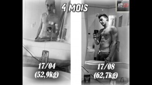 'Transformation musculation avant-après de 53kg à 66kg en 8 mois!'