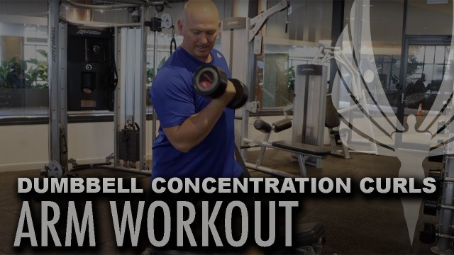 'Performing Dumbbell Concentration Curls for Biceps with Global Fitness Institute'