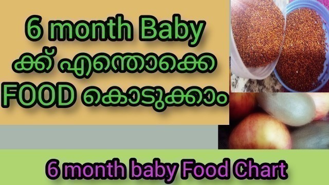 '6 month baby complete FOOD CHART/malayalam'