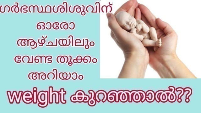 'Week by Week Baby Weight During Pregnancy| IUGR Babies All You Need to Know(Malayalam)'