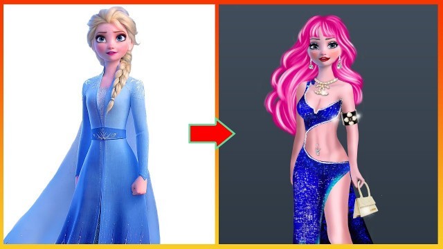 'Frozen: Elsa Frozen Glow Up - Disney Princesses Glow Up  @Cartoon Fashion'