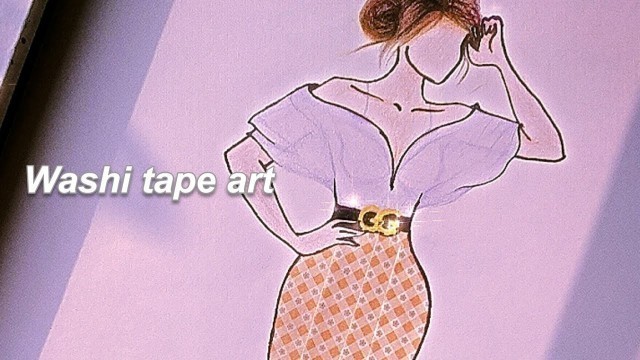 'Fashion Design illustration using washi tape (aesthetic) #shorts'