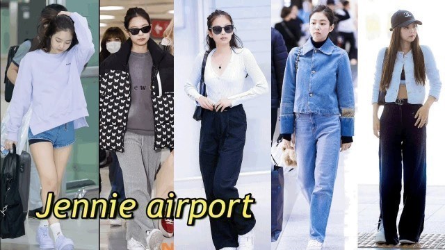 'Jennie Black pink airport fashion'