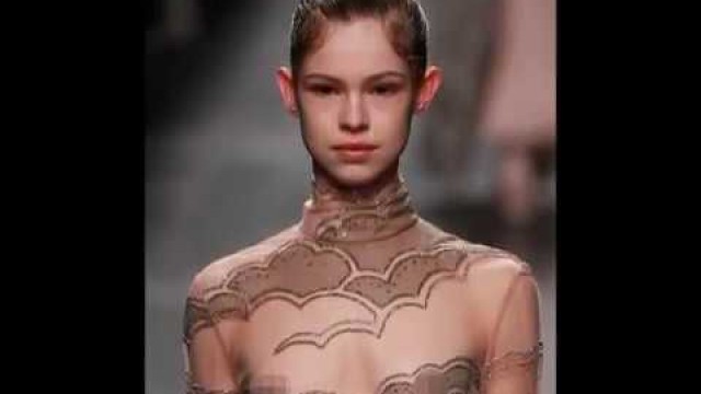 'Young Looking Model Down the Catwalk with Her Nipples Exposed at Paris Fashion Week'