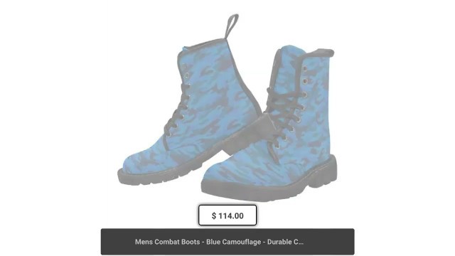 'Mens Combat Boots - Blue Camouflage - Durable Canvas Hiking Boots Men\'s Lace Up Canvas Boots'