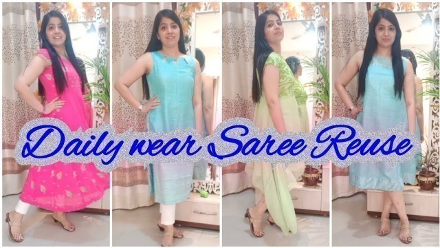 'STITCHING PATTERNS of kurtis | Simple साड़ी से बनाए Stylish Dresses |old sarees to designer kurtis'