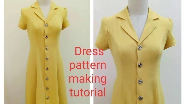 'Diy. dress patterns making tutorial, Diy dress coat collar cut and sew. Tutorial 2: sewing dress'