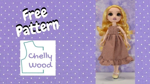 'Free Doll Clothes Patterns: Rainbow High Dress With Straps'