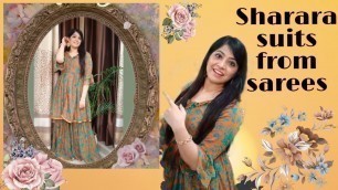 'STITCHING PATTERNS part -2 | साड़ी से बनाए beautiful sharara suits | Best saree reuse |'