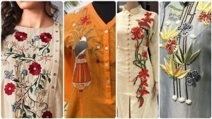 'New Cotton Embroidered Shirts/ Embroidery Patterns For Boutique Style Dress'