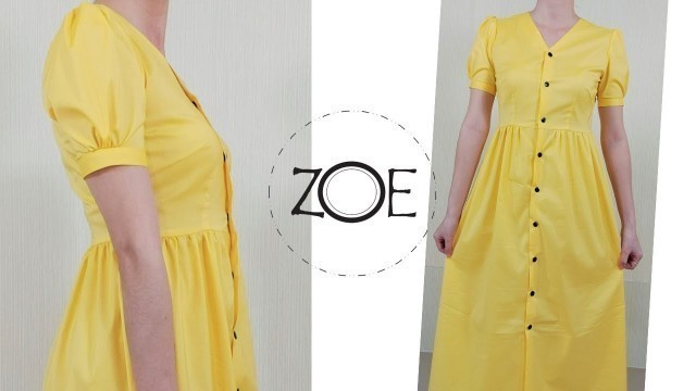 'DIY Sewing Vintage Pulled Sleeve Dress | FREE Sewing Patterns | Zoe DIY'