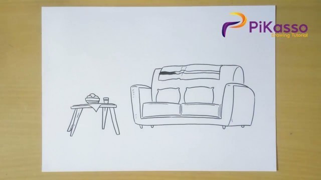 'How to Draw Sofa Bohemians Living Room Interior Hipster Style'