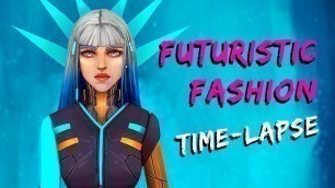 'TIME LAPSE | Futuristic Fashion | Digital Painting'
