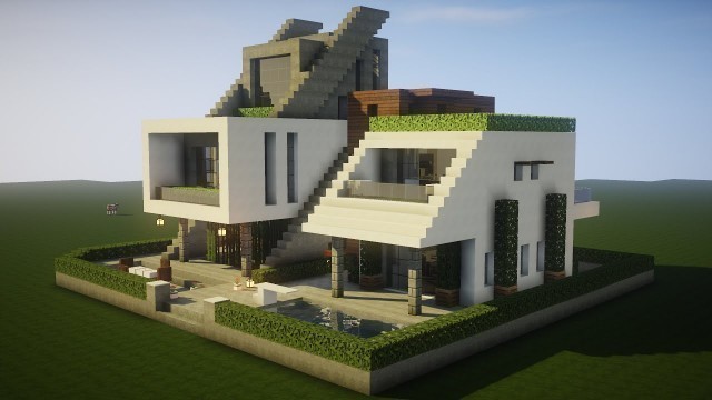 'Minecraft - How to build a Realistic Modern Mansion in a Futuristic style!'