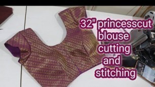 '32\" Princesscut Blouse Cutting and Stitching | Princesscut Lining Blouse Full Cutting and Stitching'