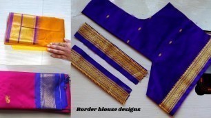 'Border blouse neck designs 2x speed | Cutting and Stitching back neck designs|Paithani blouse design'