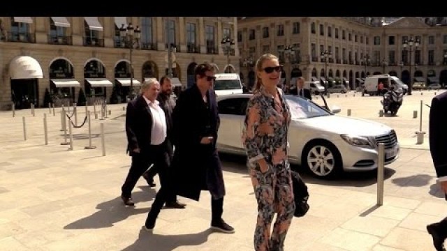 'Kate Moss with boyfriend attending 2016 Louis Vuitton menswear show in Paris'