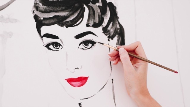 'Kerrie Hess painting Audrey Hepburn Original Canvas'