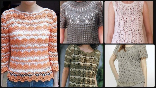 'Crochet Fashion Tops//Mesh Crochet Seethrough tops//Women Tops'