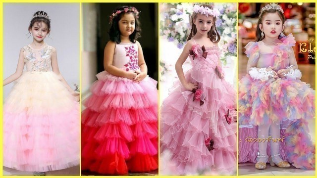 'Foxy Baby Girl Tulle Maxi Frock Designs || Attractive Party Wear Little Girl Maxi Designs 2021'