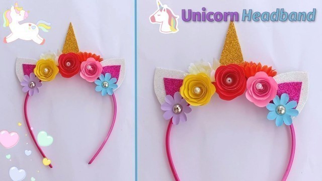 'DIY Unicorn Headband / How to make stylish headbands from paper | Paper making Unique Hair band'