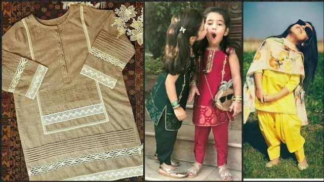 'Stylish Little Girl Shalwar Kameez Dress Designs  Idea\'s 2019 For Eid.'