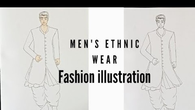 'How to draw Men\'s Ethnic wear | men\'s clothing | fashion illustration'