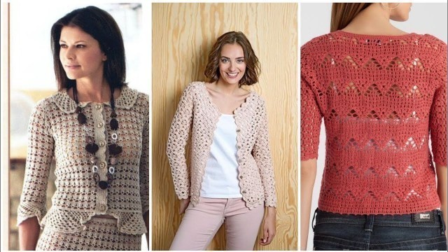 'Crochet See through Mini jacket Design/High Fashion jacketCatdgans Designs'