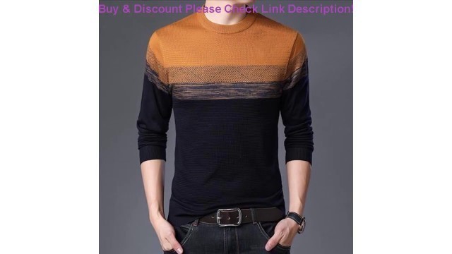 'UCAK Brand Casual O-Neck Sweater Men Clothes Streetwear Fashion Long Sleeve Sweater Contrast color'