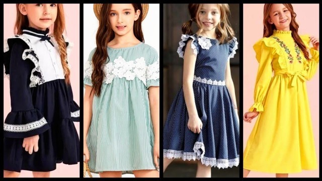 'Most beautiful lace patch work little girl designer dress collection/upcoming season dress outfits'