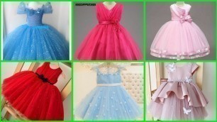 'Very Stylish Cute Little Girl Party Wear Net Maxi Designs//Lovely Toddler Net Fancy Frock Designs'