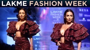 'Malaika Arora Sizzling Rampwalk In A Red Hot Gown | Lakme Fashion Week 2019'