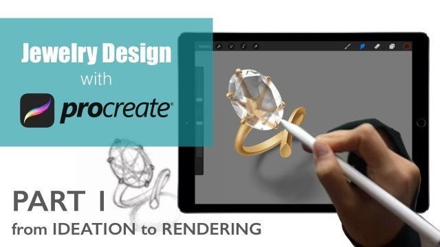 'How I draw Jewelry on my iPad & Procreate | Rock crystal ring - Part 1'