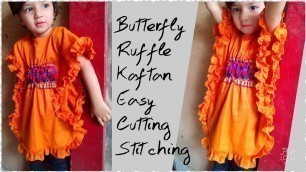 'Little Girl Ruffle Dress kaftan dress kaftan cutting and stitching'