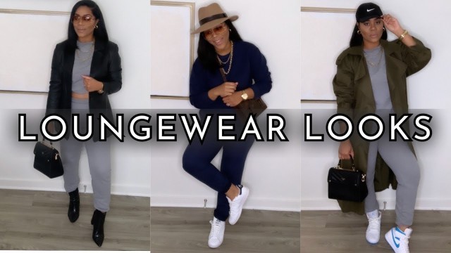 '4 Ways to Style Loungewear 2020| Elevating a $15 Walmart Sweatsuit With Thrifted Finds'