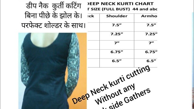 'Deep  Back neck Kurti Cutting.without any back wrinkles.'