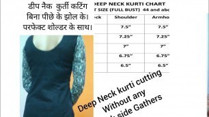 'Deep  Back neck Kurti Cutting.without any back wrinkles.'