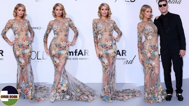 'Paris Hilton See Through Dress Red Carpet Fashion Style 2018 at amfAR’s Cinemama'