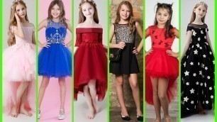 'Lovely and New Colorful Western style Cute Little Girl Party Wear Dresses Designs'