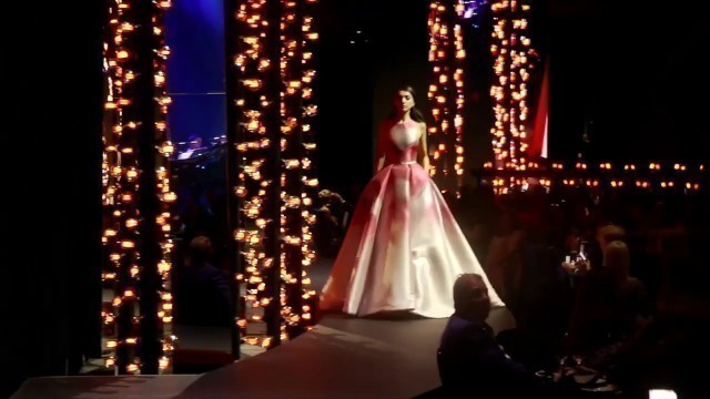 'Maryna Hryno model-florist. Miriflowers.Elie Saab show in Dubai Opera'