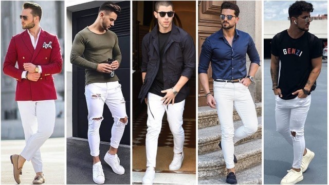 'Most Stylish White Jeans Outfits For Men | Attractive White Jeans | Men\'s Fashion & Style 2021'