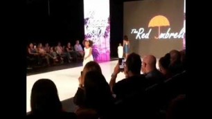 'LA fashion week with the red umbrella ❤'