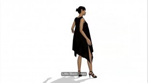 'Thigh High Split Swing Little Black Dress | 3D Fashion Design'