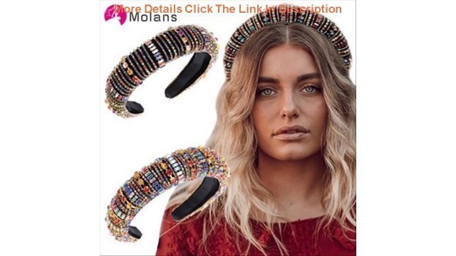 'Best MOLANS Rainbow Bejeweled Padded Headbands Fashion Luxurious Rhinestones Sponge Hairbands for W'