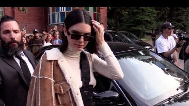 'Kendall Jenner and Kris Jenner after the runway for the Versace Fashion Show in Milan'