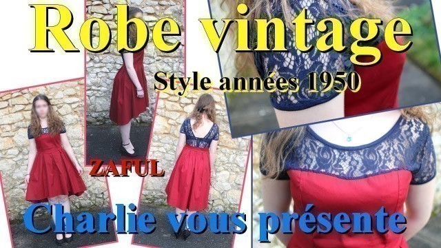 'Robe vintage années 1950 \'s style Audrey Hepburn Rockabilly, Robe de Soirée, Cocktail, Rétro ZAFUL'