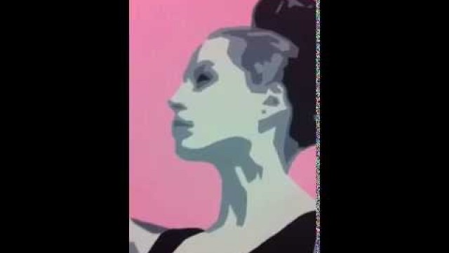 'Original Canvas Painting: Pop Art Fashion Model by Dominic Joyce \'Audrey Hepburn\''