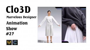 'CLO 3D Runway- Virtual Fashion Show- Clo3D- Marvelous Designer | Clo3D animation (P27) | Fashion 3D'